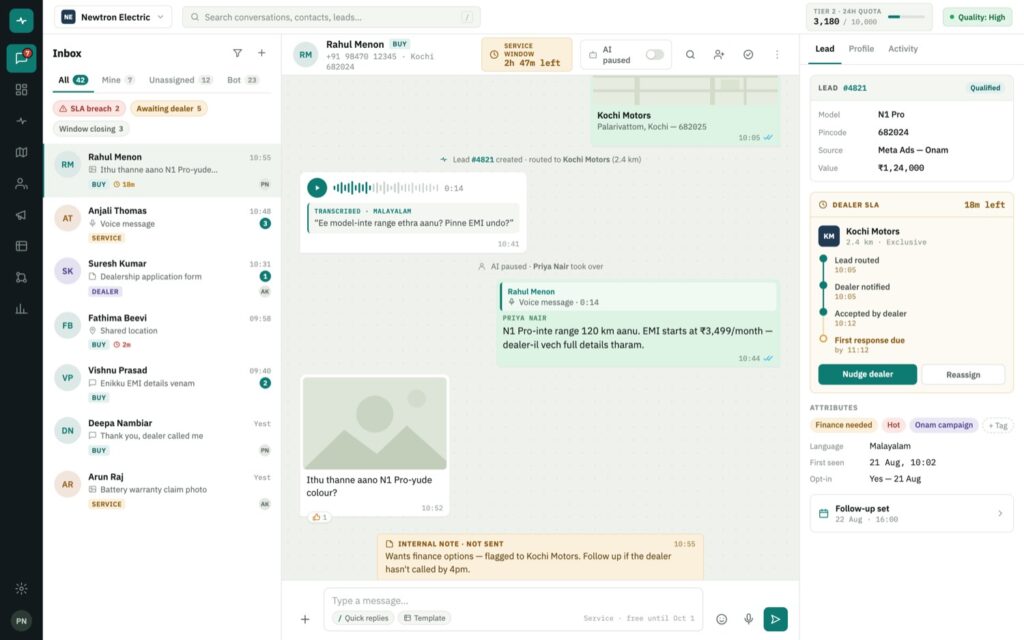 Newtron WhatsApp CRM — project image