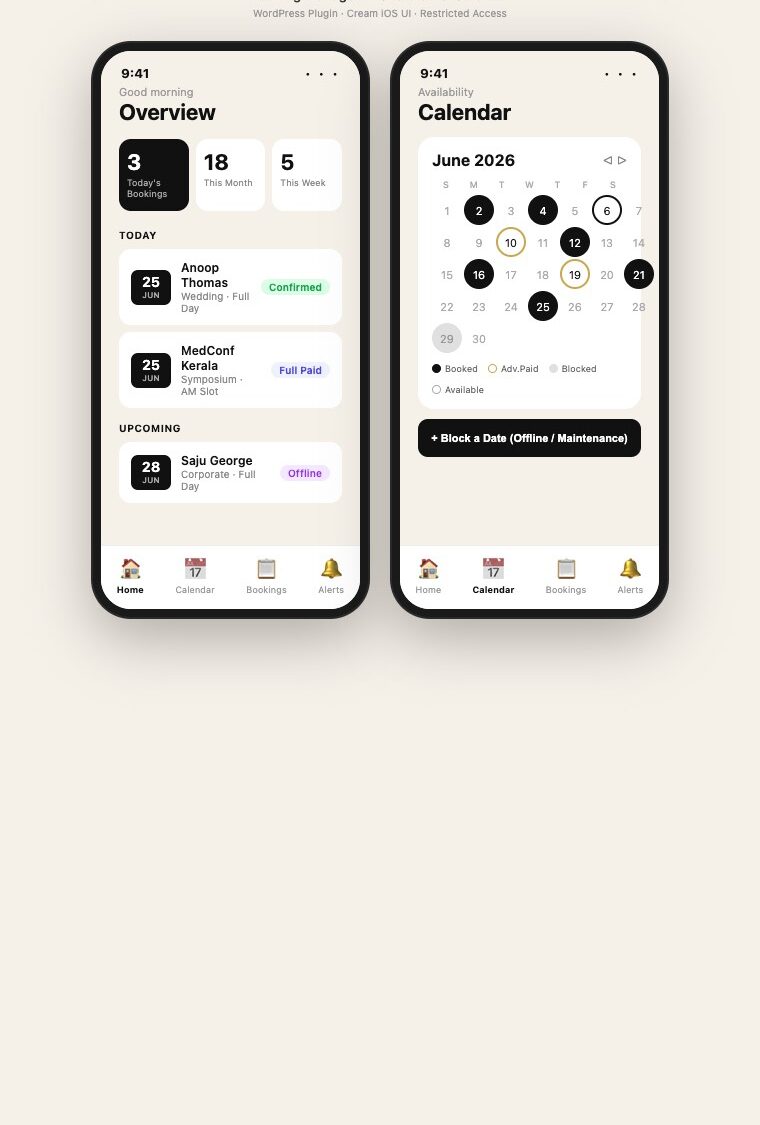 Zara Booking Manager